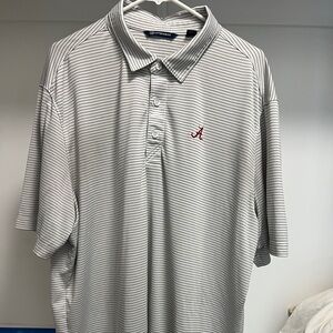 Cutter & Buck University of Alabama White Striped Polo